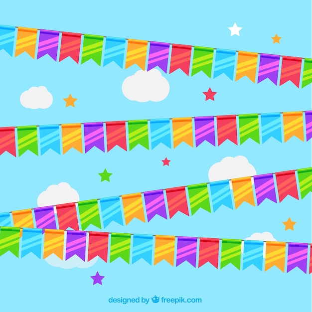 Colourful fair garlands