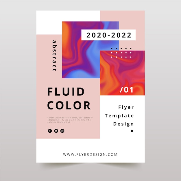 Colourful fluid effect poster template