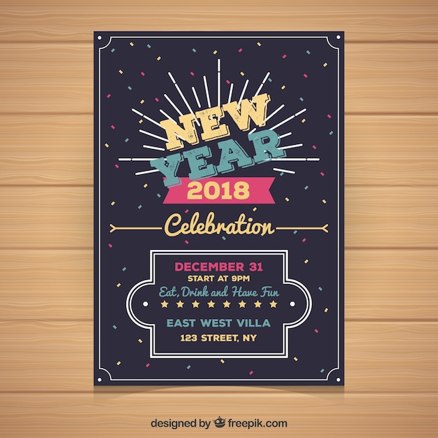 Colourful flyer for new year's celebration