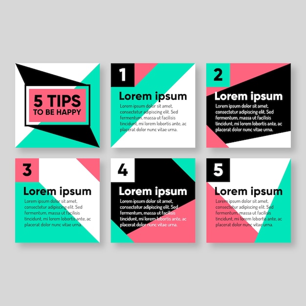 Colourful geometric design for instagram tips