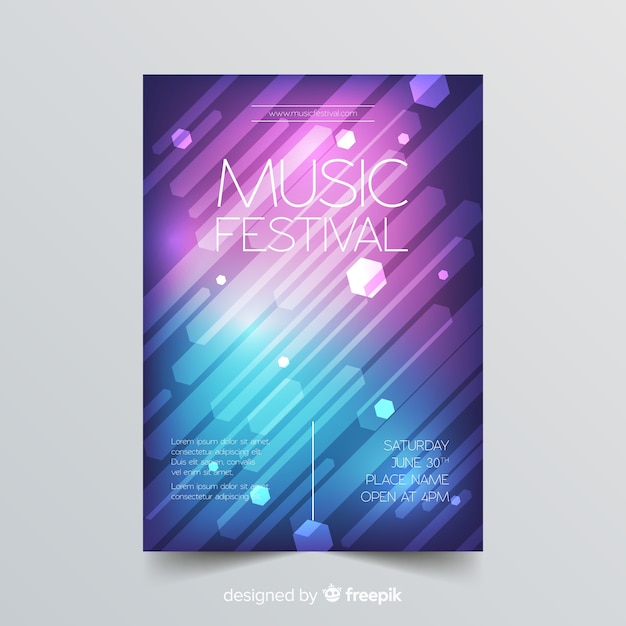 Colourful geometric music poster template