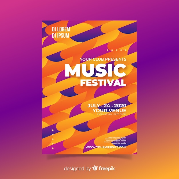 Colourful geometric music poster template