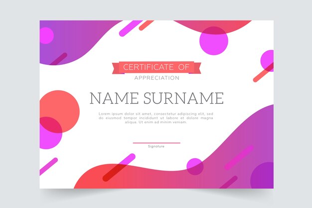 Colourful geometric vivid-tones certificate template