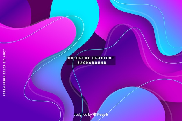 Free vector colourful gradient background fluid effect