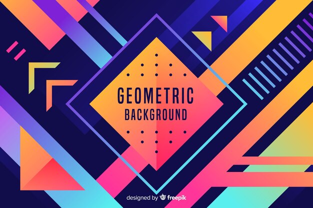 Colourful gradient geometric shapes background