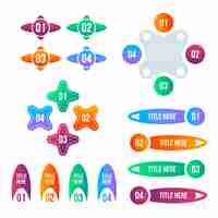 Free vector colourful gradient infographic element collection