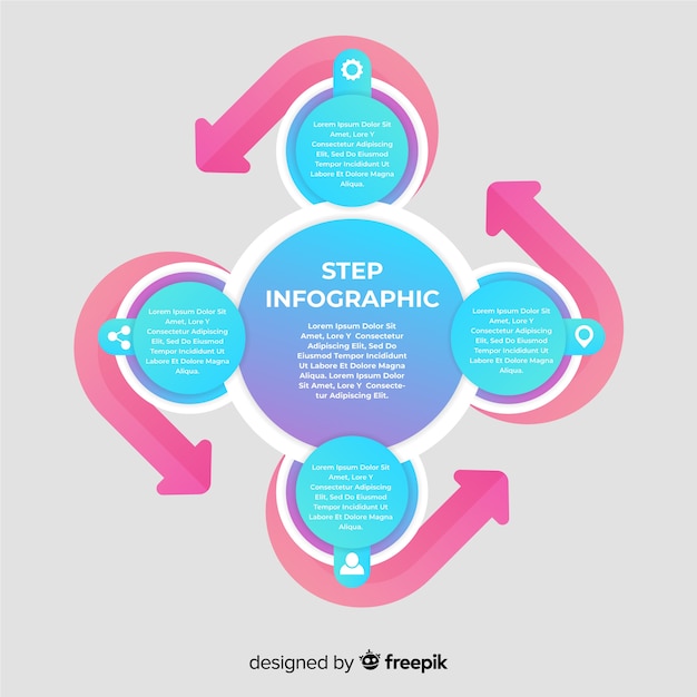 Colourful gradient infographic steps