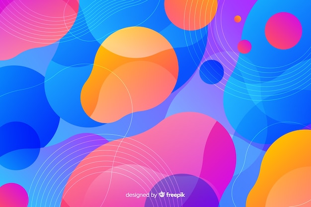 Colourful gradient liquid shapes background