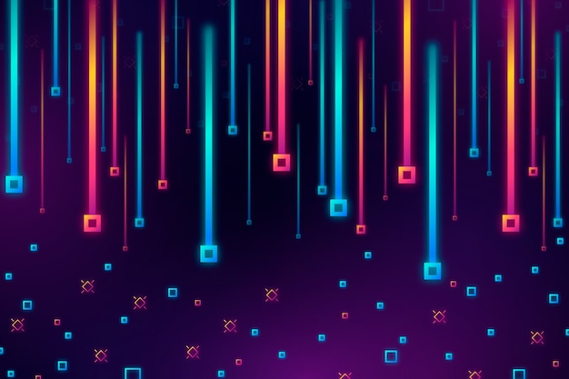 Free vector colourful gradient rain of squares background
