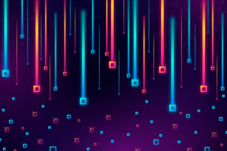 無料Vector 正方形の背景のカラフルなグラデーション雨