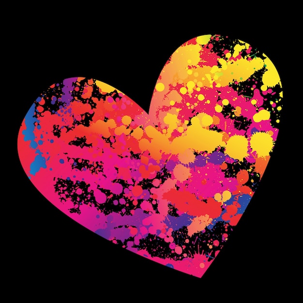 Free vector colourful grunge style heart