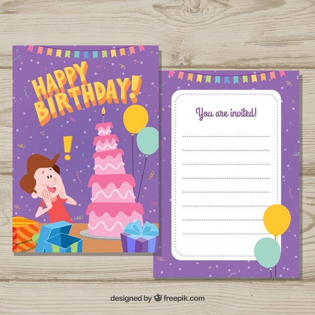 colourful hand drawn birthday card