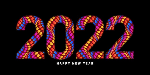 Colourful happy new year banner design