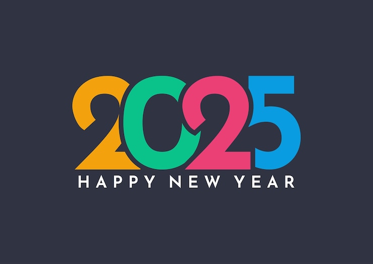 Free Vector colourful happy new year text design background