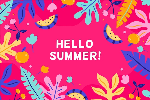 Colourful hello summer background