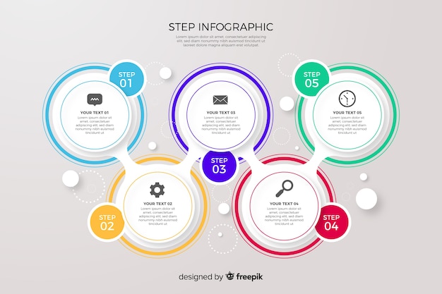 Colourful infographic steps collection