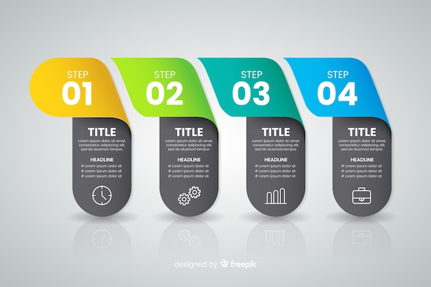 Colourful infographic steps concept