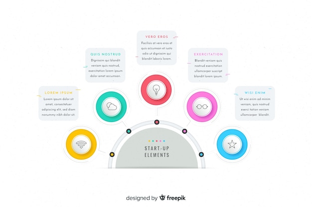 다채로운 infographic 단계 템플릿