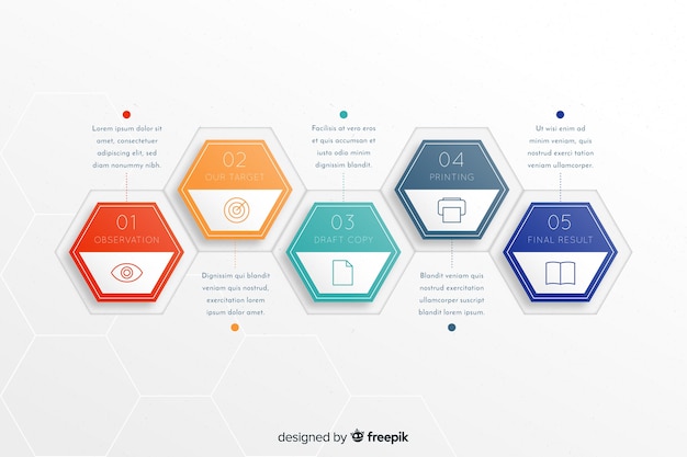 다채로운 infographic 단계 템플릿