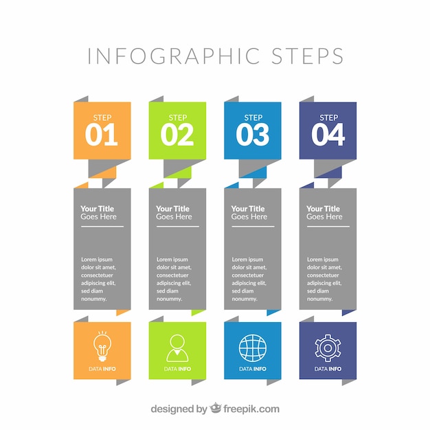 단계와 화려한 인포 그래픽