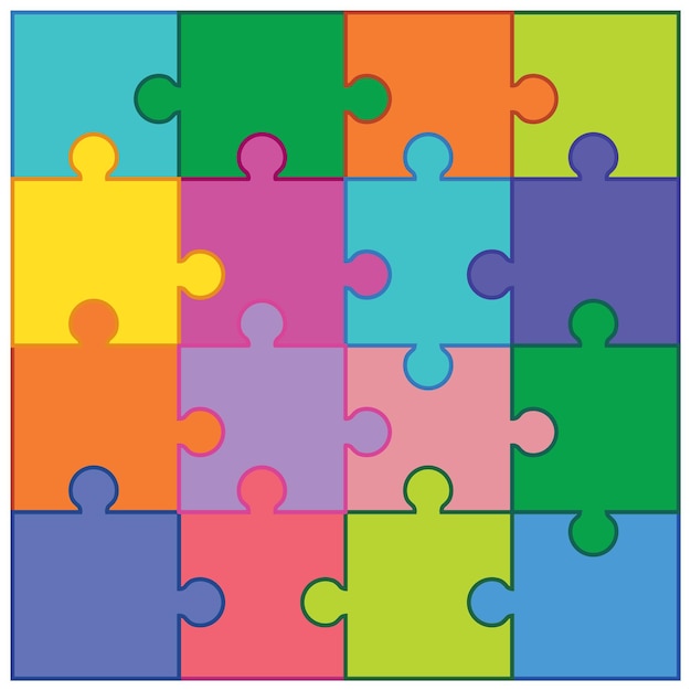 Colourful jigsaw puzzle background