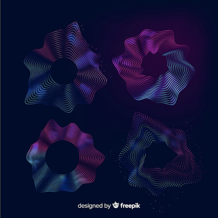 Free Vector colourful light waves set