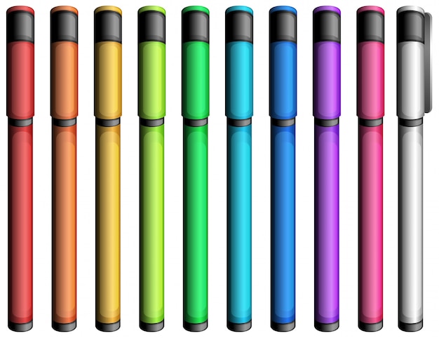 Colourful markers