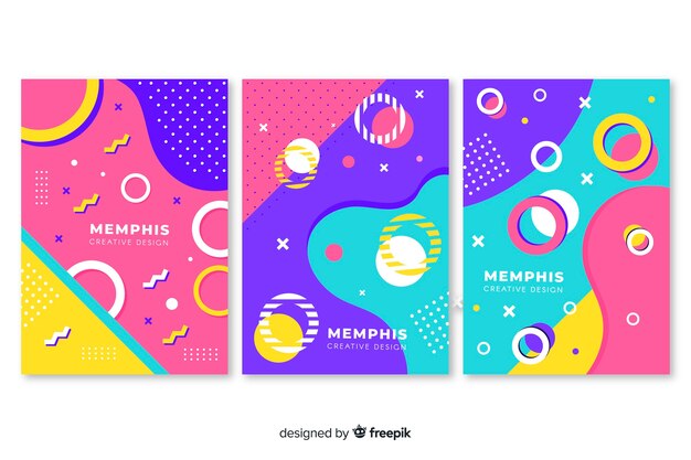 Colourful memphis covers collection