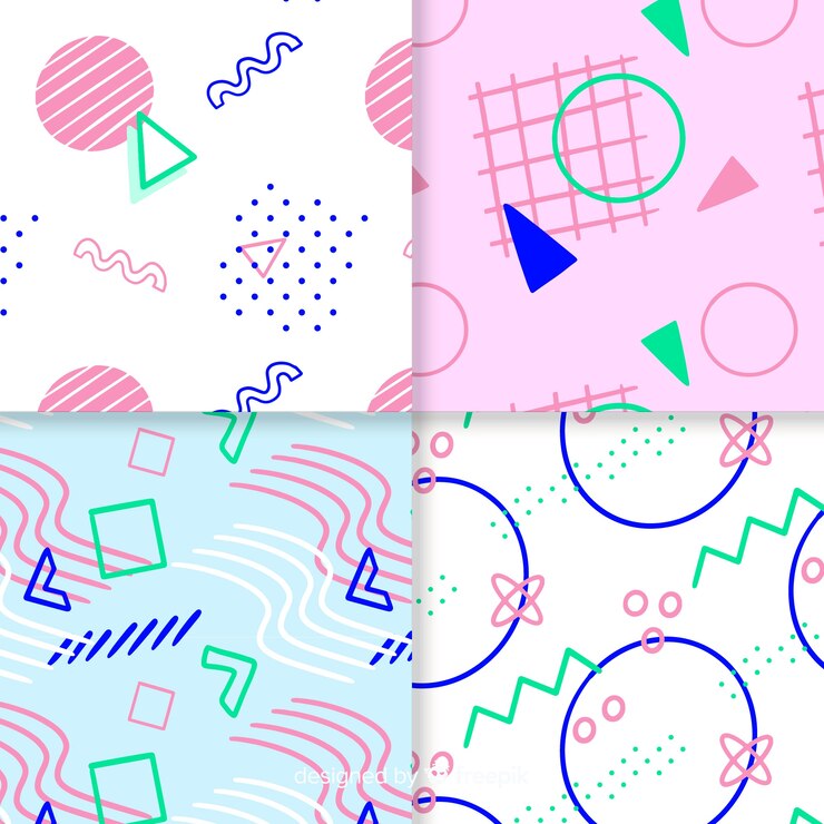 Free Vector colourful memphis pattern collection