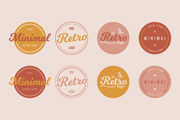 Colourful minimal logo collection in retro style