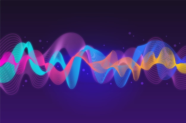 Free Vector | Colourful music sound waves background