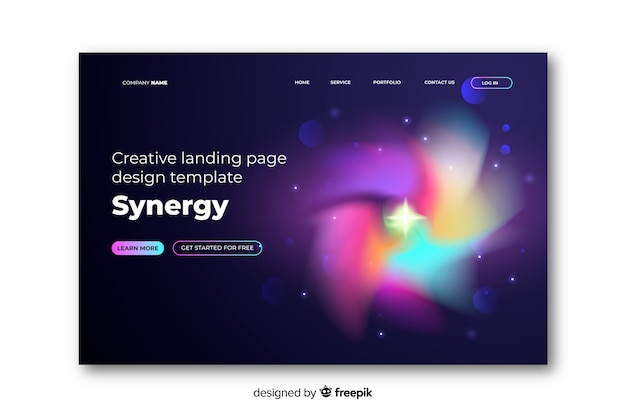 Free vector colourful nebula delusion landing page