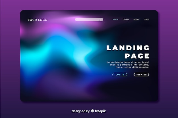 Colourful night sky landing page concept