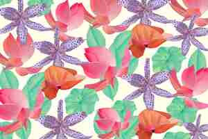 Free vector colourful painted floral background