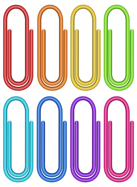 Free vector colourful paper clips