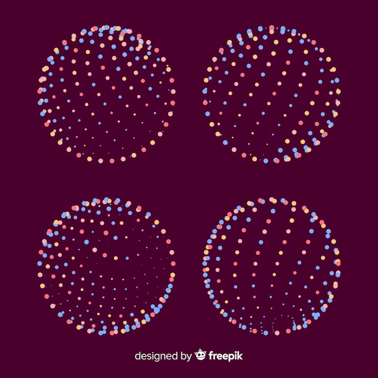 Free Vector colourful particle 3d geometric shapes collection