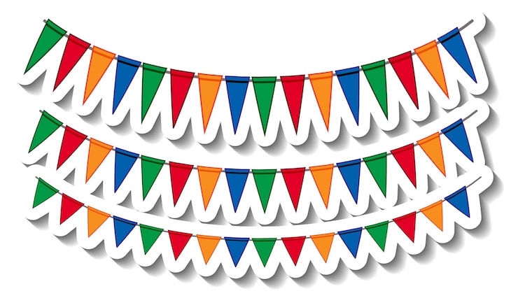Free Vector colourful party flags sticker