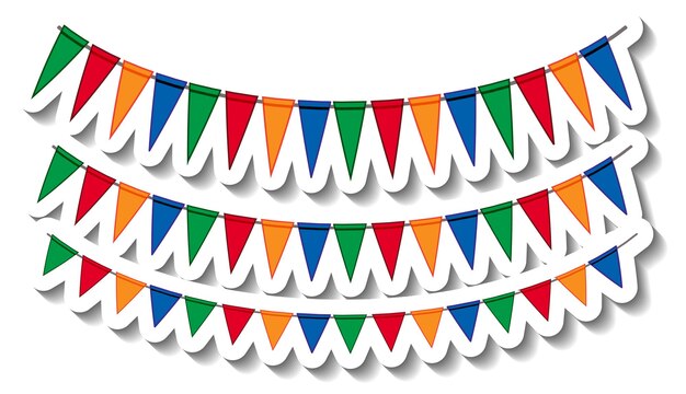 Colourful party flags sticker