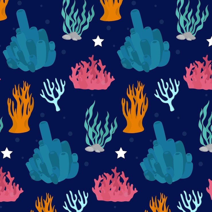 Free Vector colourful pattern with corals