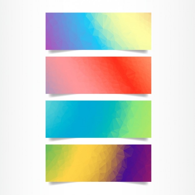Free vector colourful polygonal banners