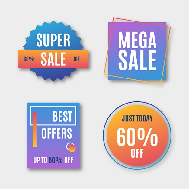 Free vector colourful sales banners collection