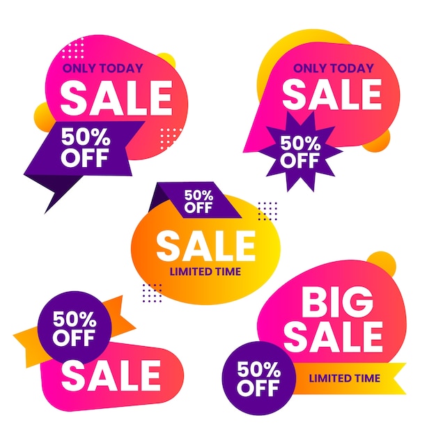 Free vector colourful sales banners collection