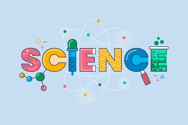 Free vector colourful science work with molecules