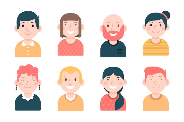 Бесплатное векторное изображение Красочные смайлики людей аватары