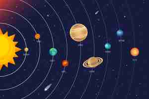 Free vector colourful solar system infographic