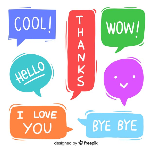 colourful speech bubbles with different expressions