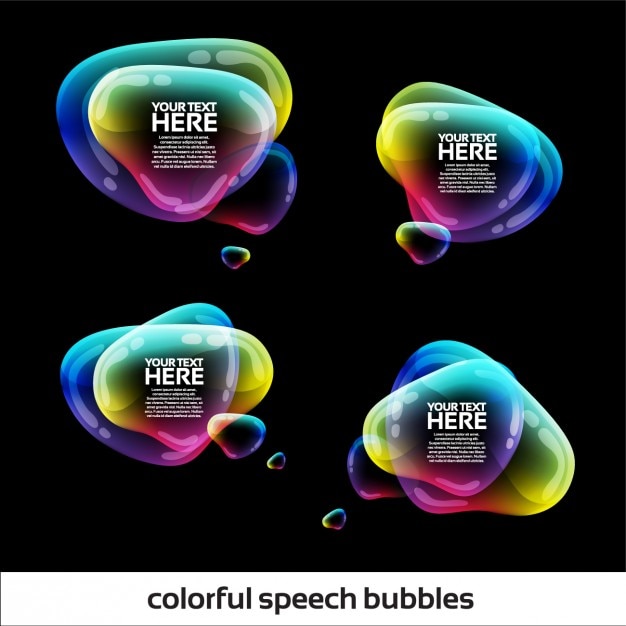 Free Vector colourful speech bubbles