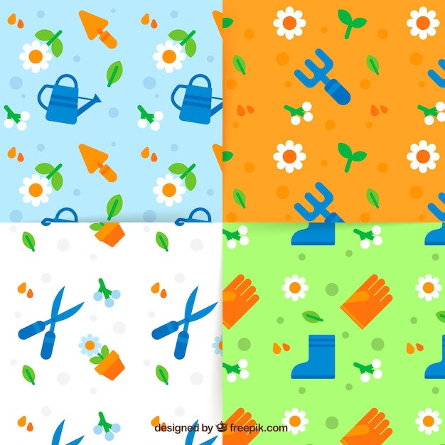 Free vector colourful spring patterns in flat desig