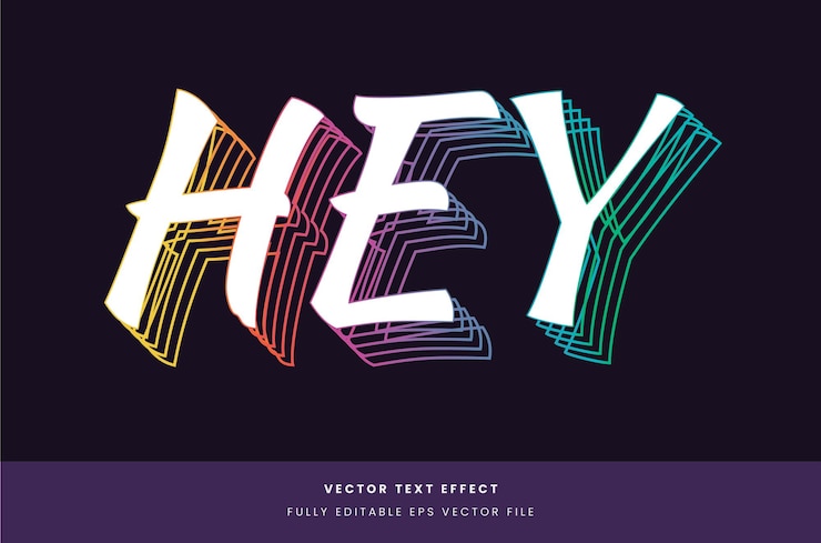 Free Vector colourful stacked text effect