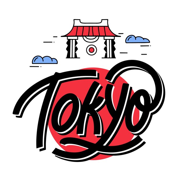 Colourful tokio city lettering